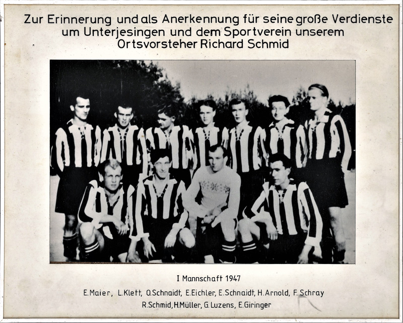 SVU 1.Mannschaft 1947 anl. Ehrung  Richard Schmid am 7.3.85